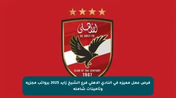 فرص عمل مميزة في النادي الأهلي فرع الشيخ زايد 2025 برواتب مجزية وتأمينات شاملة